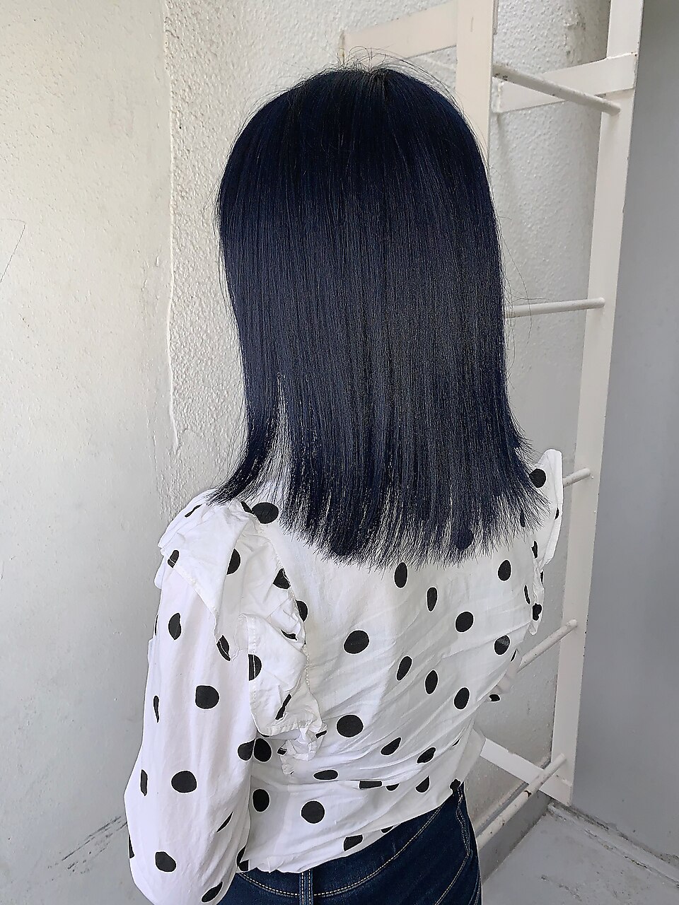 ブラックネイビー*シールエクステ80本 エクステを染めて一緒に色落ちするようにつけてます カラーして