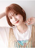 ショートボブ/ミニマムボブ/暖色カラーが◎