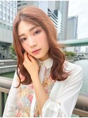 20代30代大人可愛い美髪ゆるふわパーマ×オレンジベージュ