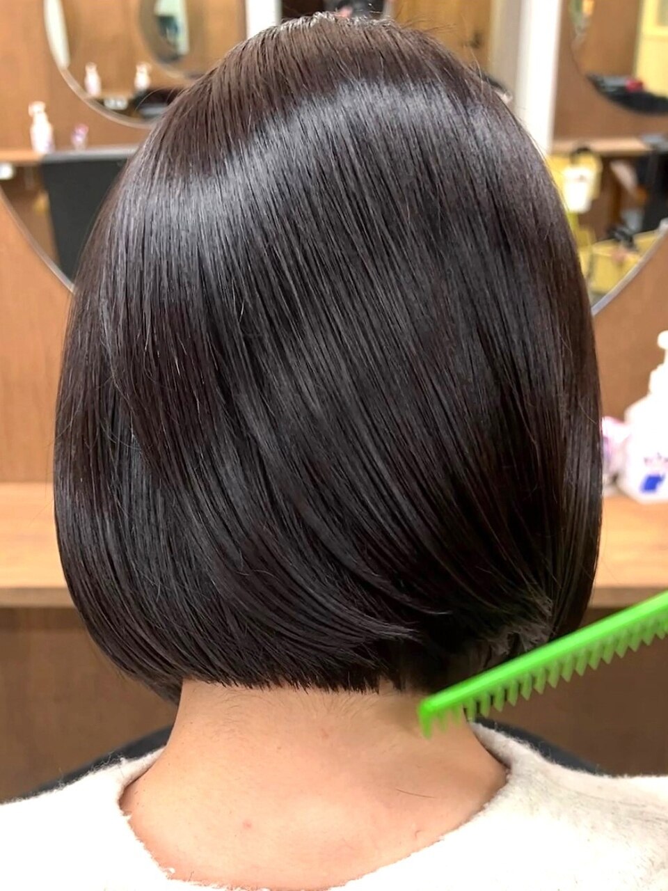 ショートボブ マロンブラウン 前下がりボブ 20代30代：L192016552