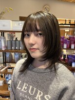 サラビューティーサイト 志免店(SARA Beauty Sight)&nbsp;【琉希也style】小顔/顔周りレイヤー/オリーブグレージュ