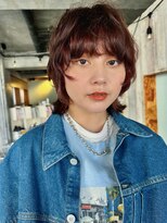 ノラジャーニー(NORA Journey) 【阿形】マッシュウルフショート×ブリーチなしワインレッド