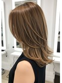 美髪/ワイドバング/レイヤーカット/くすみベージュ/新小岩駅