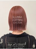 イルミナライトニングカラー/ピンクベージュ/切りっぱなしボブ