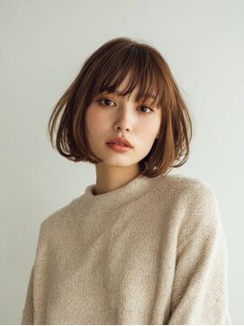 レリーオーファ 六甲(RelyOfa) 明るい白髪染めボブ[六甲/髪質改善/白髪ぼかし]