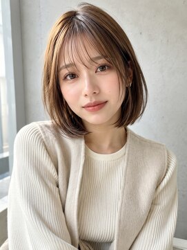 ノア 三宮店(NOA) 【NOA】韓国風小顔丸みボブ×シースルーバング