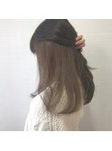 インナーカラーロブ_セミディ_グレージュ【池袋】10001