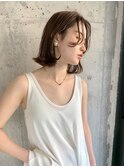 こなれミディアムボブ // アースカラー アプリコットベージュ