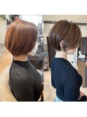 《30代40代》白髪ぼかしハイライト×前下がりボブ【イケダ】