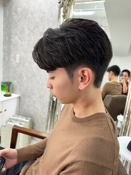 コンマバングメンズパーマダウンパーマ岡山南中央町