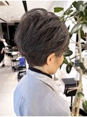 ミセスショート前下がりショートボリュームアップパーマなし