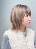 ダブルカラー☆ベージュカラー☆ウルフカット☆レイヤーカット