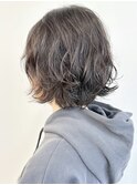 =外ハネボブゆるふわパーマボブ大人ボブ顎ラインボブ30代40代