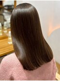 ベージュカラー 艶髪カラー 髪質改善 セミロング ストレート