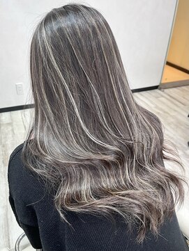 ベルヘアーデザイン 堺東(Belle hair Design) ハイライトレイヤーカット韓国風外国人風オリーブグレージュ堺東