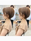 レイヤーショートマッシュボブ◎ヘーゼルブラウン20代～50代