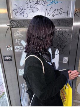 ボブ　パーマ　パープル