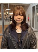レイヤーカット×ベージュカラー