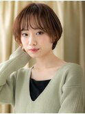 ふんわりショート/丸みショート/ミルクブラウン/アッシュカラーe