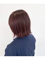 プルイ(PLUSE) 切りっぱなしボブ×艶感ピンクブラウン