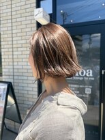 モア ヘアー ラウンジ ハザール 羽沢国大前店(moa hair lounge/ HAZZAR)&nbsp;柔らかブラウンでつくる、抜け感ボブ