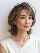 Heart's美人設計と白髪ぼかし専門店 青山表参道店 脱白髪染め/ショートヘア【ハーツ】&nbsp;白髪ぼかし脱白髪染め似合わせショートボブ40代50代60代