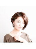 20代30代40代大人ノーブル黒髪暗髪小顔ウェーブショート