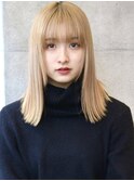 【SORA 大木 】こなれ感◯ぱっつんブロンドミディアム