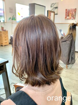オレンジ(orange) 【orange大分賀来】外ハネ切りっぱなしミディアムスタイル