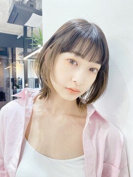 ファンナギンザ(FaNNa ginza) くびれボブ/イヤリングカラー/斜めバング/シースルーバング/前髪