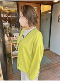 切りっぱボブ/くすみカラー