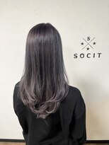 ヘアーアンドスパソシット(HAIR&SPA SOCIT)&nbsp;ラベンダーグレージュ×ロングレイヤー
