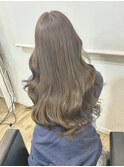 ブリーチなしカラー/髪質改善/ミルクティーベージュ/小顔ヘア