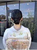和装ヘアセット大人シニヨンお団子ヘアアレンジ卒業式