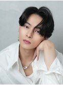 メンズカットメンズヘアシースルーマッシュダウンパーマ