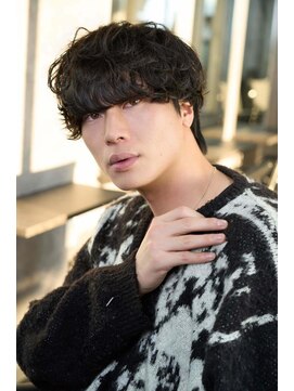 ゼノ 海老名(XENO) シャドウパーマラウンドマッシュフェザーパーマメンズパーマ眉毛