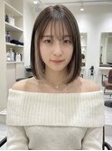 ボブ/ミニボブ/切りっぱなしボブ/外ハネ/インナーカラー/韓国
