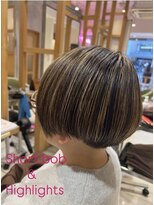 アース モード 新小岩店(EARTH/M) ショートボブ×ハイライト