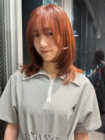 モンルル プル(mon loulou + plus)&nbsp;ピンクブラウンカラー、レイヤーカット、透明感カラー