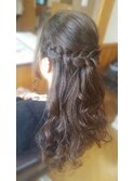 編み込みハーフアップ(o^^o)