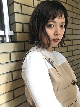 アールヘア ナチュラルアンドオーガニックサロン 切りっぱなし風外ハネボブ【オーガニックカラーシダーアッシュ】