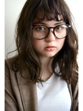 グリーン 渋谷(green) khaki brown×cream curl midi