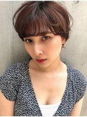 重めバングで面長さんでも小顔ショートヘア*担当 坂本