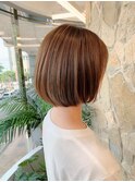 20代30代40代50代ひし形束感ショート透明感マロンベージュ