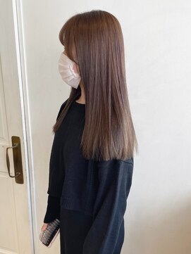 グリーン 渋谷(green) 【MIO】カーキベージュ×ストレートヘア