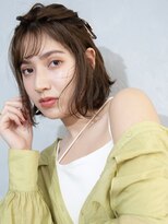 アース 三軒茶屋店(HAIR&MAKE EARTH)&nbsp;三軒茶屋_レディース_ミディアム_ブラウン_ヘアアレンジ_小顔