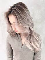 カーキベージュレイヤーロングニュアンスカラー_ba357941