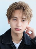 波巻きパーマメンズツイストスパイラルパーマセンターパート
