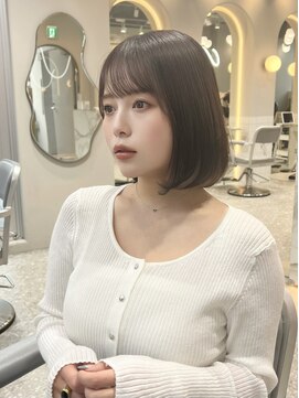 シーシンジュク 新宿南口(Sea shinjuku) アッシュカラー×くびれボブ[韓国/前髪/新宿/レイヤーカット]