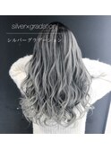 グレー、グラデーション、エクステ、インナー、ハイライト